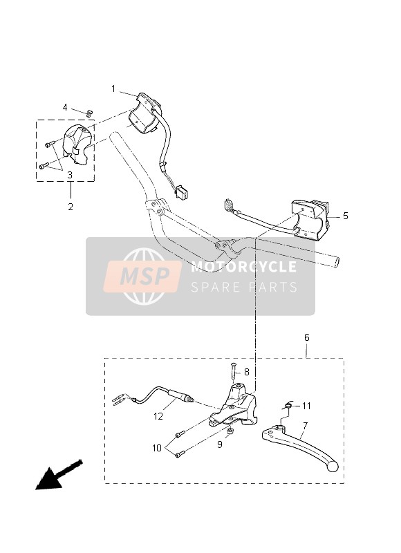 Yamaha CW50N 2013 Handle Switch & Lever for a 2013 Yamaha CW50N